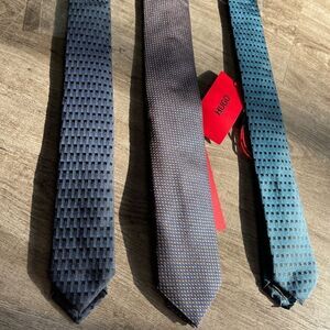 Hugo Boss Lot Of 3 Ties . NEW. Made In Italy